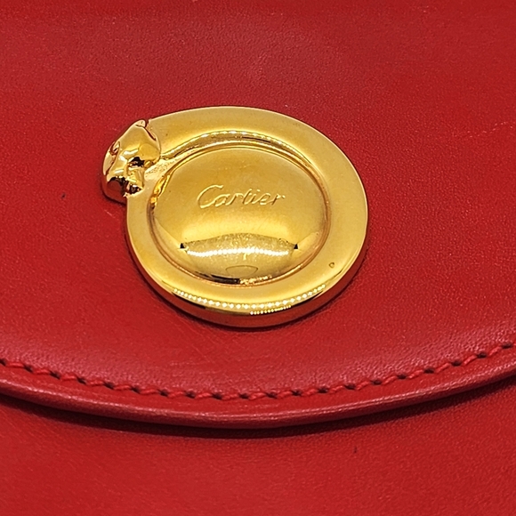 Cartier Panthere Red Pouch Leather Wallet - Picture 3 of 7